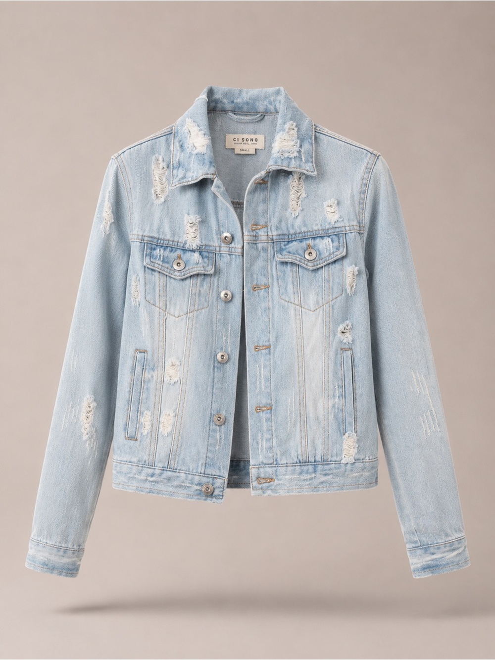 & Other Stories Light Blue Distressed Denim Jacket